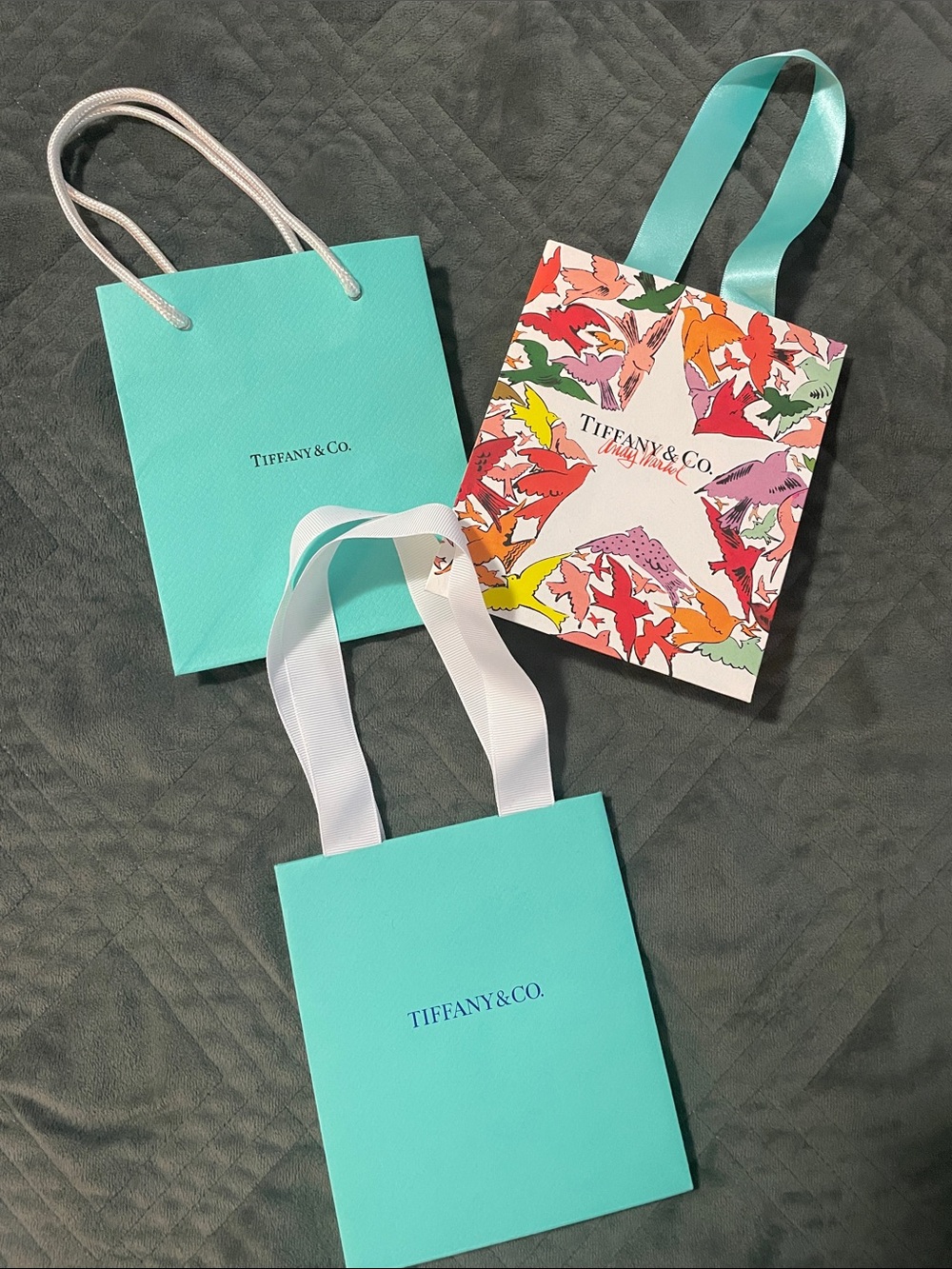 Tiffany & Co. Blue and Multicolor Small Gift Bag Trio